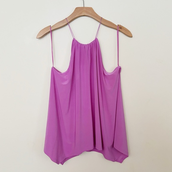 Express Tops - Express High-Neck Trapeze Camisole Top Womens Size Medium Vibrant Purple Halter